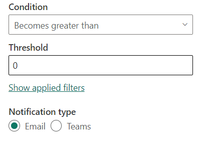 Data Alert-Power BI-set-condition-screenshot