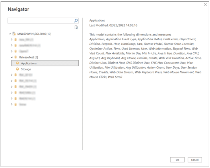 Power BI - Specifying the Database and Cube
