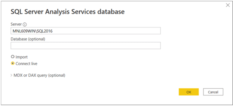 Power BI - Specifying the Server