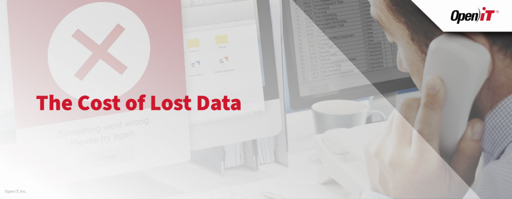 profesional lidiando con un problema de pérdida de datos en la pantalla de un ordenador, simbolizando la importancia de mantener la integridad de los datos, el historial de licencias de software y la continuidad del negocio a través de las soluciones de gestión de activos de software y optimización de licencias de open it.