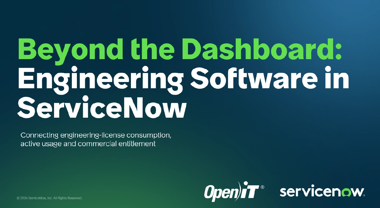 ServiceNow's own summary of the split: Open iT captures engineering usage depth, ServiceNow turns it into governed SAM action.